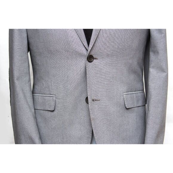 38R H&M Men's Blazer Sport Coat Jacket Grey Cotton C100862 - Picture 7 of 15